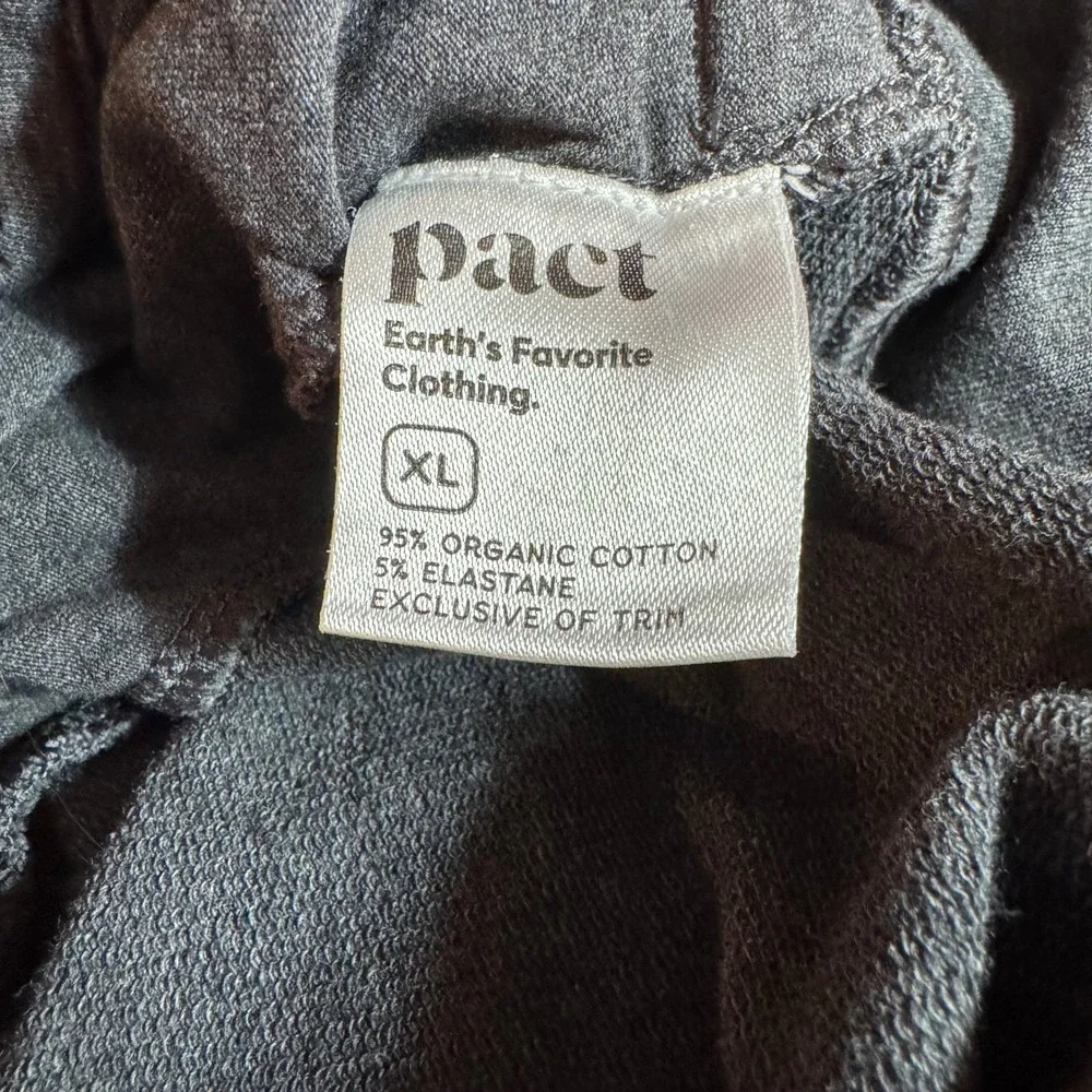 Pact Mens Organic Cotton Quarter Zip Pullover Charcoal Gray Heather XL